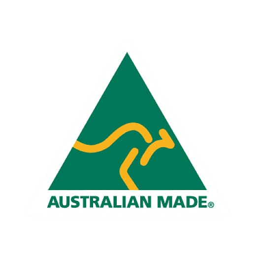 Green triangle logo with a gold kangaroo outline above the words "AUSTRALIAN MADE" in green text, representing Auswave's commitment to quality drainage solutions.