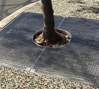 Auswave premium stainless steel walkway grates — industrial precinct tree grate specification